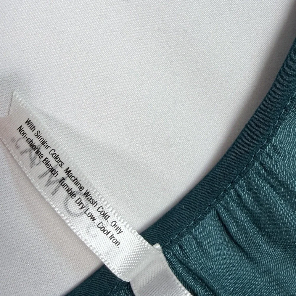 Soma Nightgown Womens‎ S Teal Long Chemise Slip Dress Lingerie Low Back Strappy - Picture 5 of 7